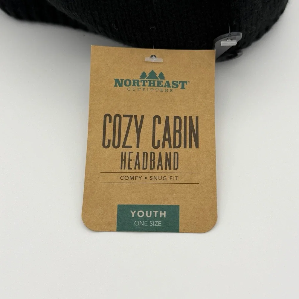 Northeast Outfitters Cozy Cabin Girls Bow Headband Black Winter Youth One Size